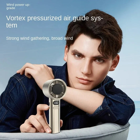 Portable Hand Fan , 120 Wind Speeds, Mini Bladeless Handheld Fan, USB Rechargeable Personal Highspeed Fans Dabfavshop