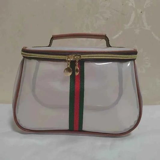 Luxury Sensation Handheld Cosmetic Bag Transparent Large Capacity Waterproof PVC Makeup Bag