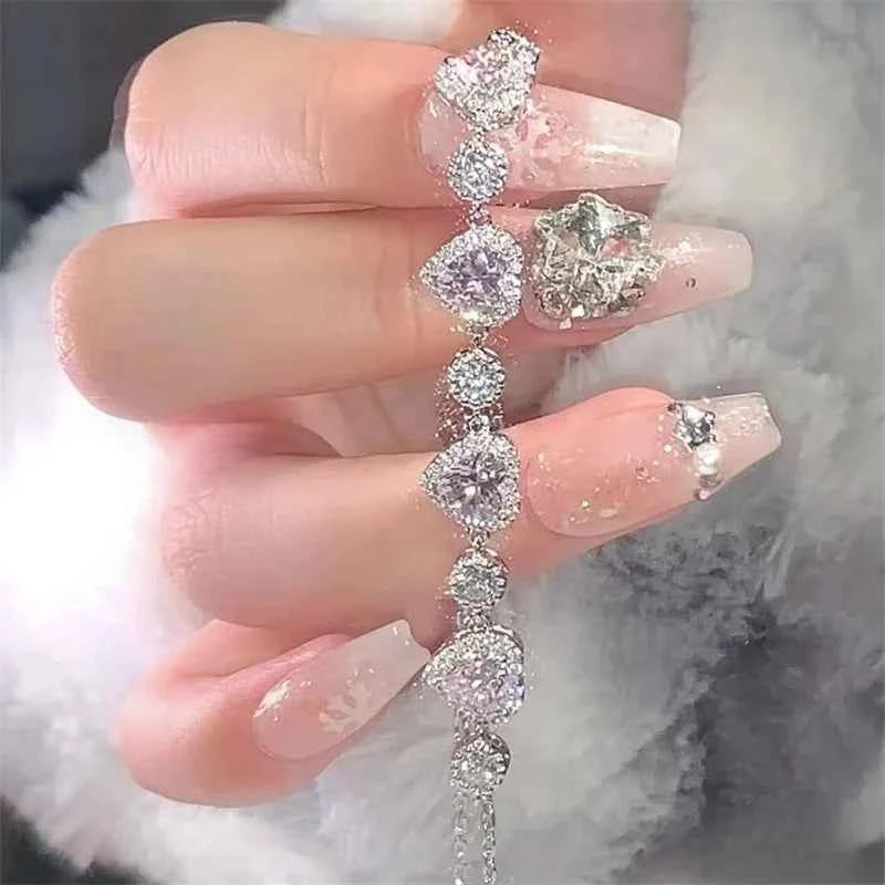 Pink Stone Heart Bracelet