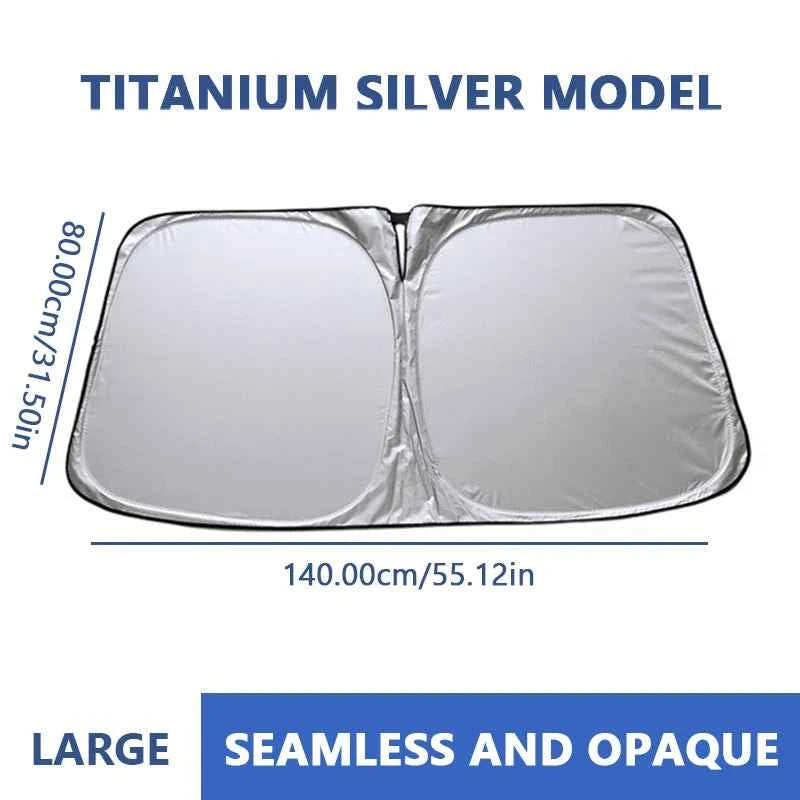 SEAMETAL Car Windshield Sun Shade Cover Front Window Sun Visor Protection Foldable Car Curtains for Summer Cooling UV Refletive