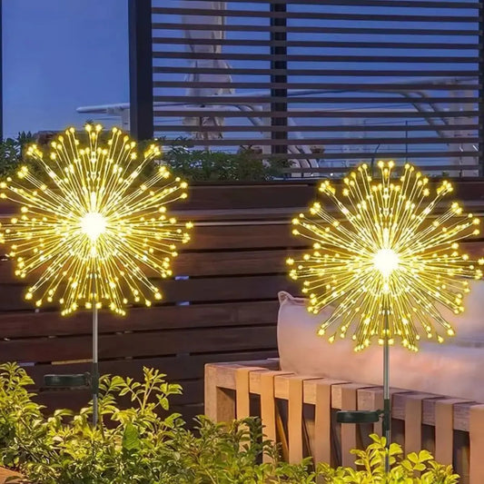 Solar Firework Lights Outdoor Waterproof Christmas Garden Wedding Decor, Auto On/Off Fairy String Solar Powered Landscape Lighti Dabfavshop