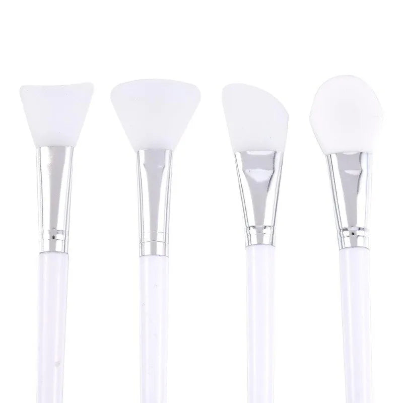 4Pcs/set White Makeup Silicone Facial Mask Brush Professional Mud Cream Brushes