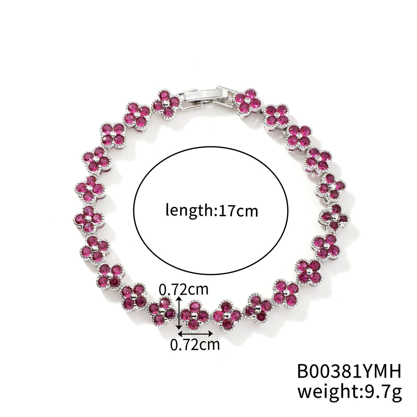 Crystal Flower Lucky Bracelet Women Personalized New Stainless Steel Bracelet Dabfavshop