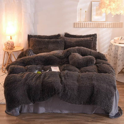 Thick Fleece Duvet Cover Warm Bedding Set - Dabfavshop