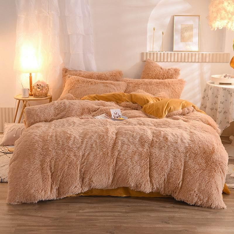 Thick Fleece Duvet Cover Warm Bedding Set - Dabfavshop
