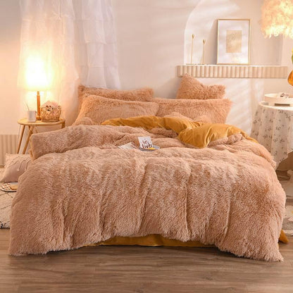 Thick Fleece Duvet Cover Warm Bedding Set - Dabfavshop