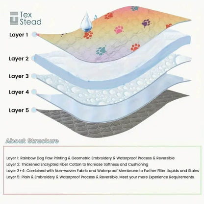 Waterproof Reversible Rainbow Pet Bed Cover - Dabfavshop