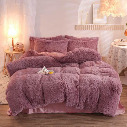 Thick Fleece Duvet Cover Warm Bedding Set - Dabfavshop
