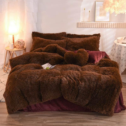 Thick Fleece Duvet Cover Warm Bedding Set - Dabfavshop