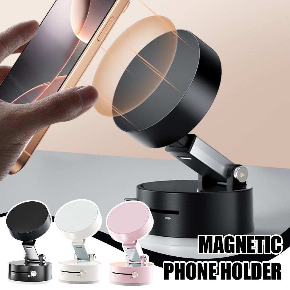 Foldable Magnetic Vacuum Car Phone Holder Foldable Suction Cup With Suction Cup Hands-Free Navigation For Smart Phone - Dabfavshop