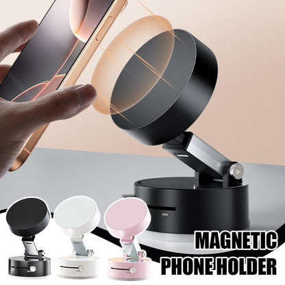 Foldable Magnetic Vacuum Car Phone Holder Foldable Suction Cup With Suction Cup Hands-Free Navigation For Smart Phone - Dabfavshop