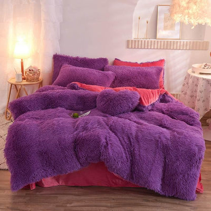 Thick Fleece Duvet Cover Warm Bedding Set - Dabfavshop