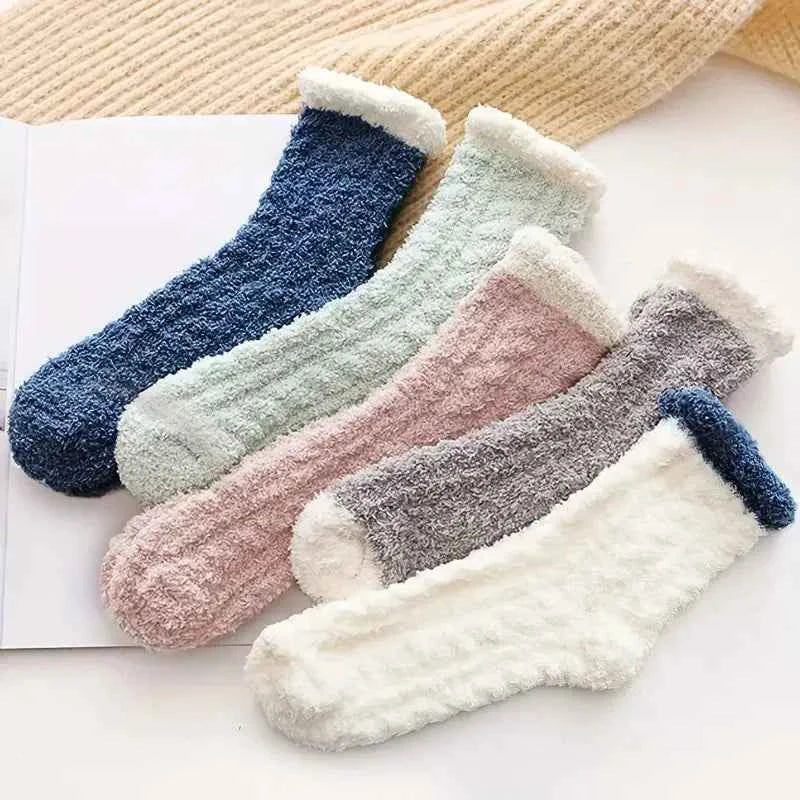 5 Pairs Thickened Coral Fleece Socks