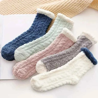 5 Pairs Thickened Coral Fleece Socks