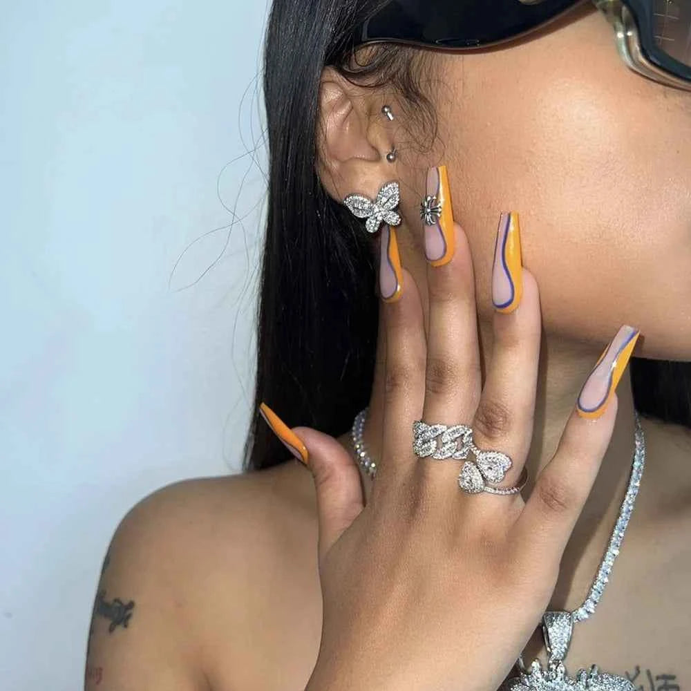 12mm Cuban Link Rings Iced Out Baguettes Ring for Men Cubic Zircon Silver Color Ring Fashion Hip Hop Jewelry for Gift