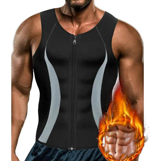 Men Slimming Body Shaper Zipper Black Chest Compression Shirt - Dabfavshop