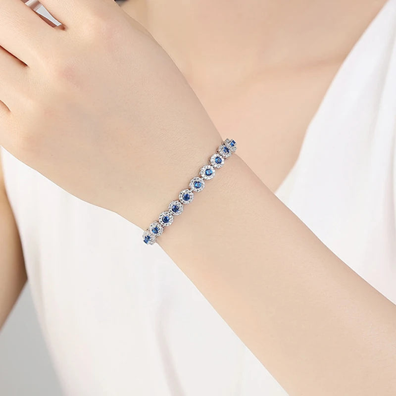 BeaQueen Trendy Green and White Cubic Zirconia Stone Silver Color Tennis Bracelets Dress Jewelry Accessories Gift for Women B100 Dabfavshop