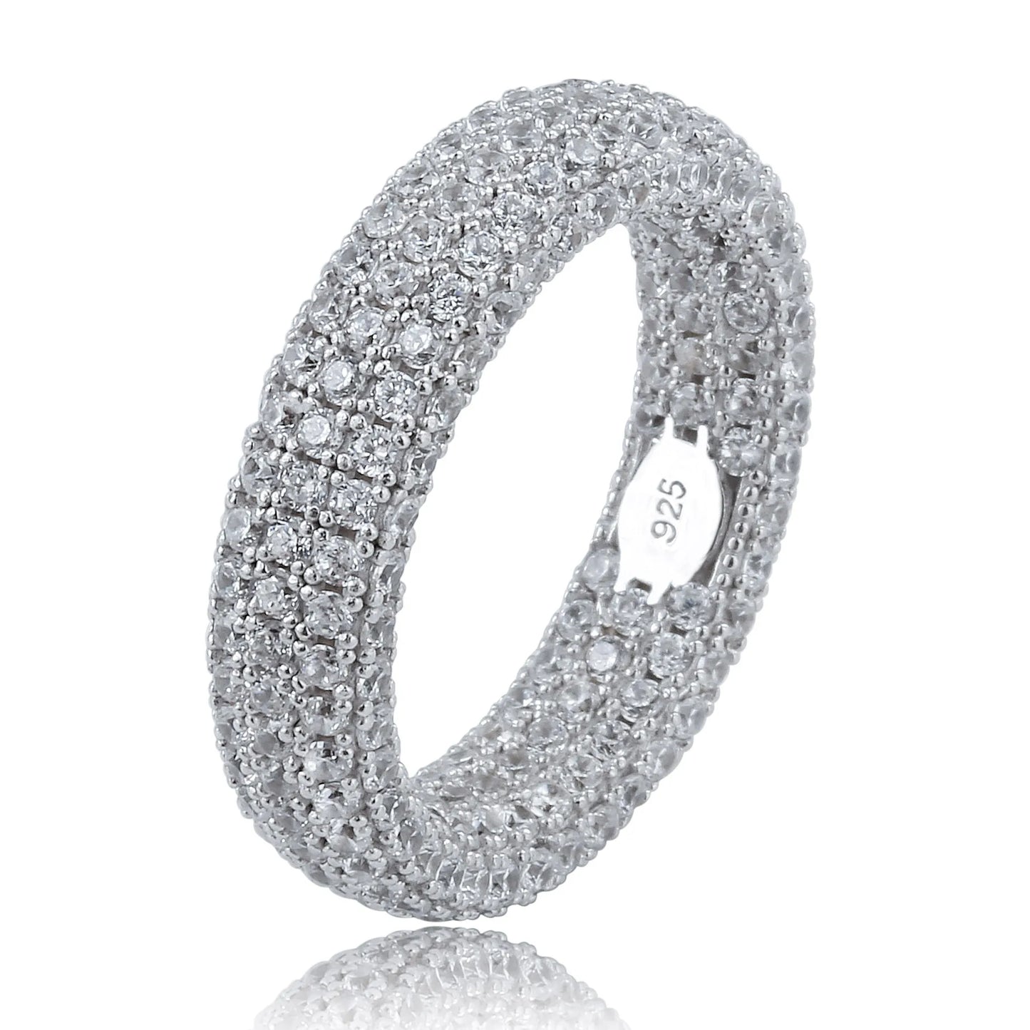 925 Sterling Silver Ring Full Iced Out Cubic Zirconia