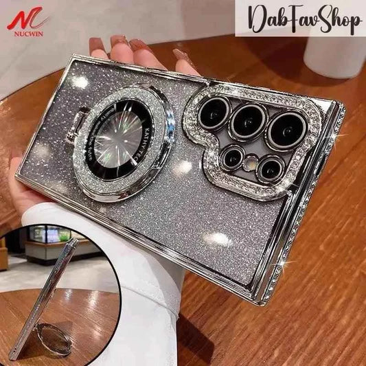 Luxury Glitter Case For Samsung Galaxy S22-S24 Ultra Plus Diamond Plating