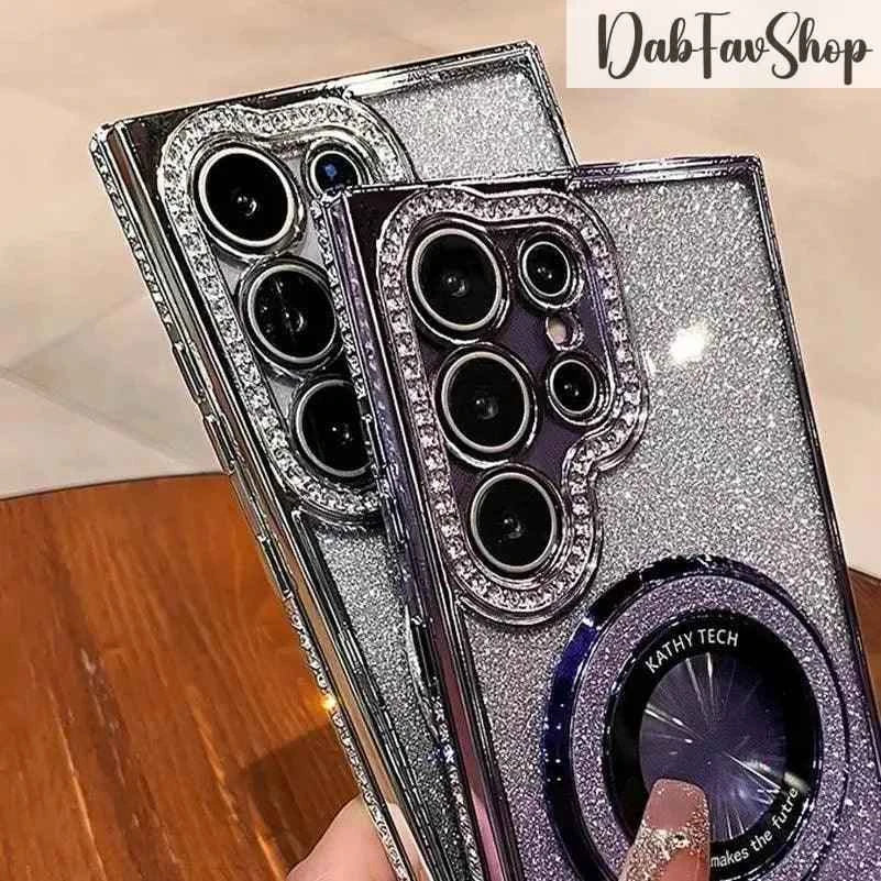 Luxury Glitter Case For Samsung Galaxy S22-S24 Ultra Plus Diamond Plating