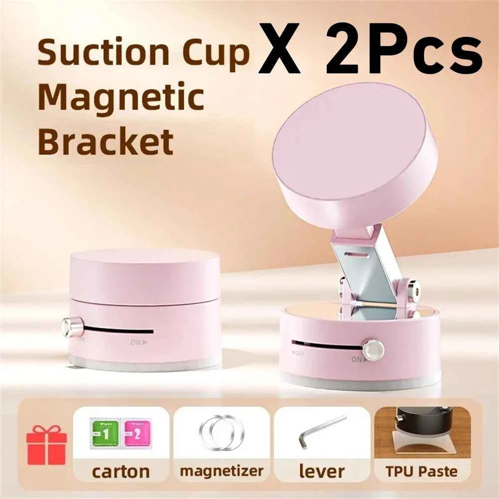 Portable Vacuum Magnetic Mobile Phone Bracket Adjustable Double-Sided Suction Cup Holder Lazy Stand For All Smartphone Dabfavshop