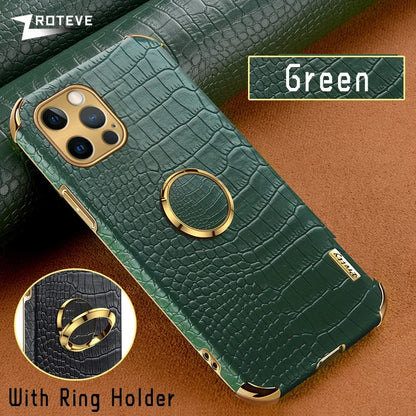 Crocodile Pattern Leather Cover For iPhone 14 13 11 12 Pro Max mini X XR XS max 7 8 Plus Cases