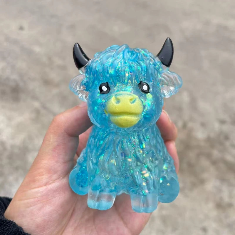 Cute Squishy Glitter Highland Cow Toy
