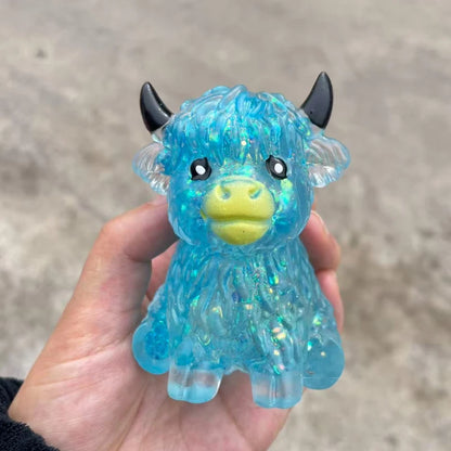Cute Squishy Glitter Highland Cow Toy