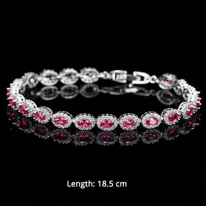 BeaQueen Trendy Green and White Cubic Zirconia Stone Silver Color Tennis Bracelets Dress Jewelry Accessories Gift for Women B100 Dabfavshop