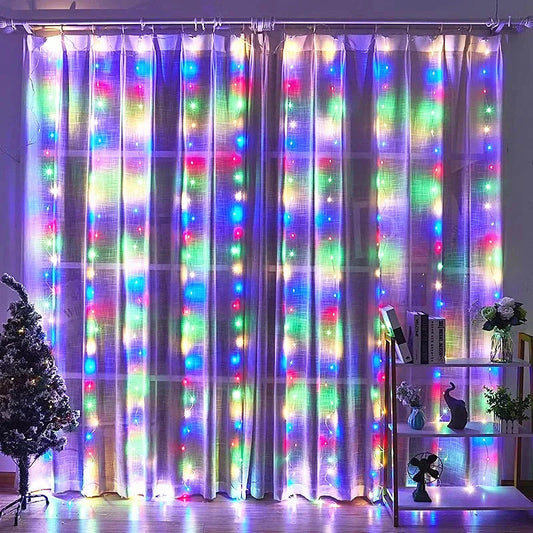 LED Curtain Garland 6x3M/3x3M USB Power Fairy Lights with Remote Control for Christmas New Year Window Decor Festoon Lighting Dabfavshop