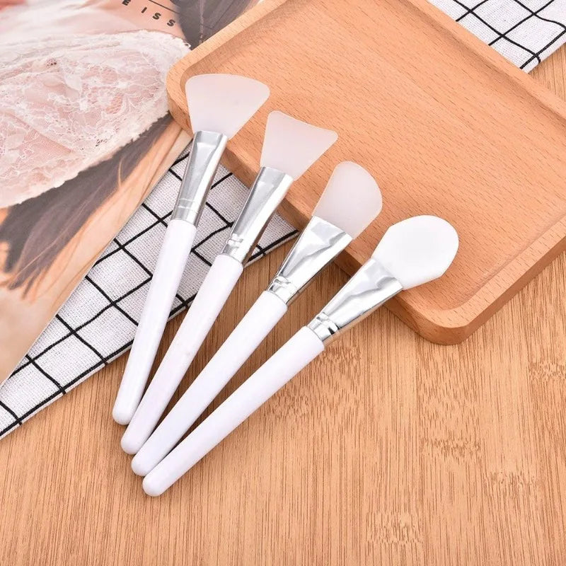 4Pcs/set White Makeup Silicone Facial Mask Brush Professional Mud Cream Brushes