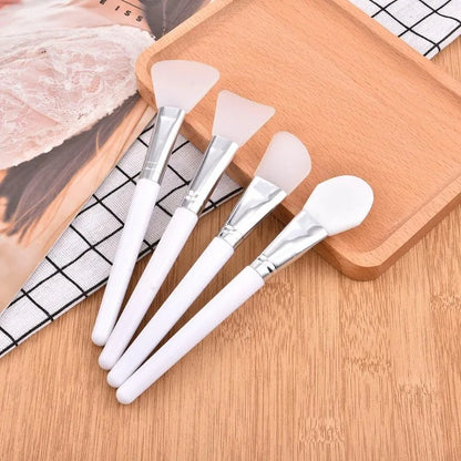 4Pcs/set White Makeup Silicone Facial Mask Brush Professional Mud Cream Brushes