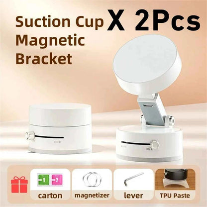 Portable Vacuum Magnetic Mobile Phone Bracket Adjustable Double-Sided Suction Cup Holder Lazy Stand For All Smartphone Dabfavshop