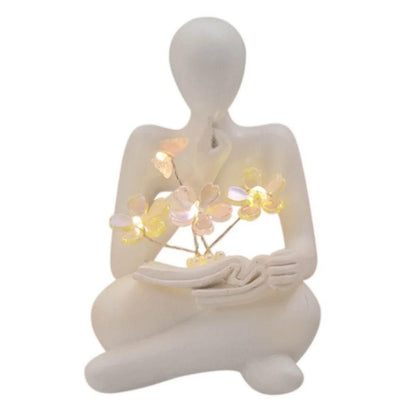 Desktop Thinker Sculpture Ornament Abstract Figure Tulip Book Lamp - Dabfavshop