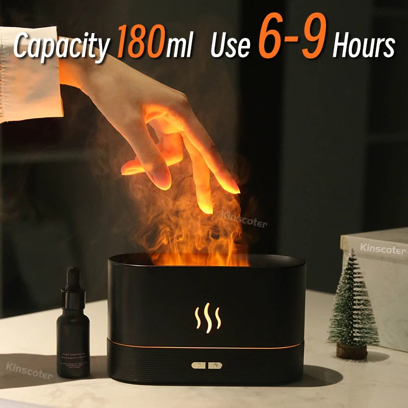 Kinscoter Aroma Diffuser Air Humidifier Ultrasonic Cool Mist Maker Fogger Led Essential Oil Flame Lamp Difusor Dabfavshop