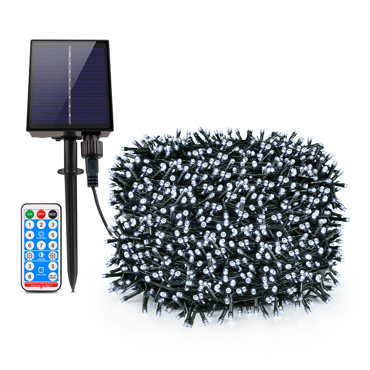 Solar Panel Fast Charge Outdoor String Fairy Light 100M 1000 LED Waterproof Large Lamp Christmas Garden Decor Dabfavshop