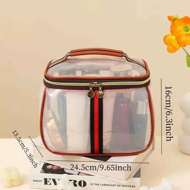 Luxury Sensation Handheld Cosmetic Bag Transparent Large Capacity Waterproof PVC Makeup Bag