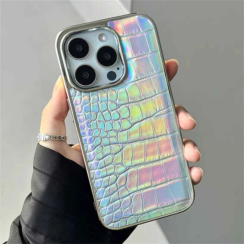 Luxury Colorful Crocodile Leather Texture Phone Case For iPhones
