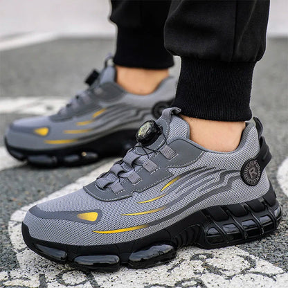 Rotating Button Steel Toe Anti-Puncture Non Slip Work Shoes Man Lightweight Breathable Safety Shoes Men's Work Shoes Boots Dabfavshop