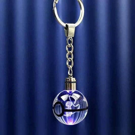 3D Laser Engraving Crystal Pocket Ball LED Keychain