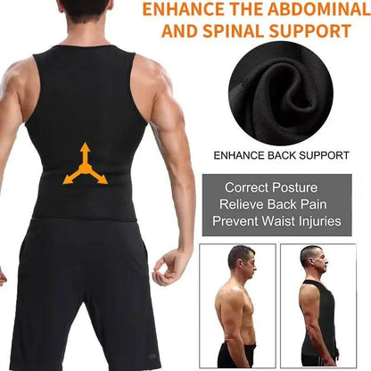 Men Body Shaper Zip Sauna Tank Top Workout Vest for Weight Loss - Dabfavshop