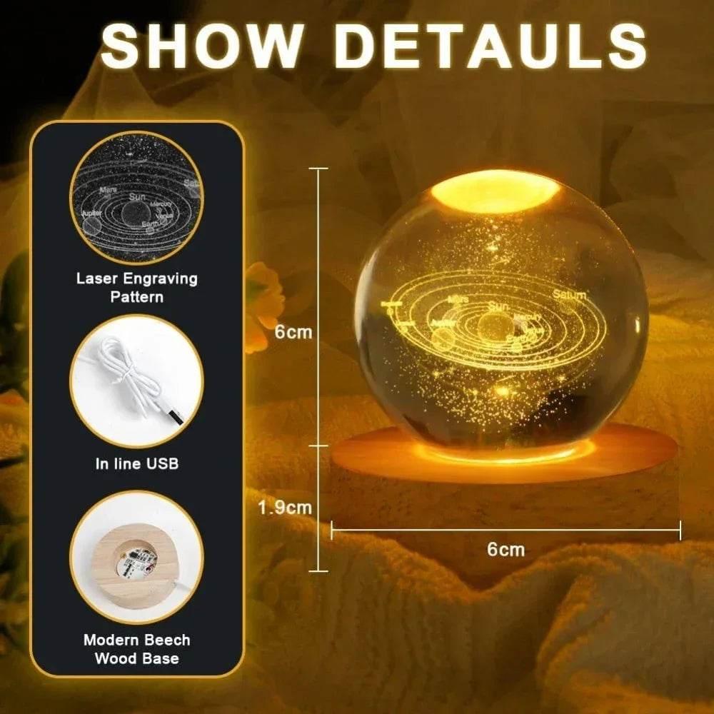 Decorative Crystal Ball 3D Figures Night Light - Dabfavshop