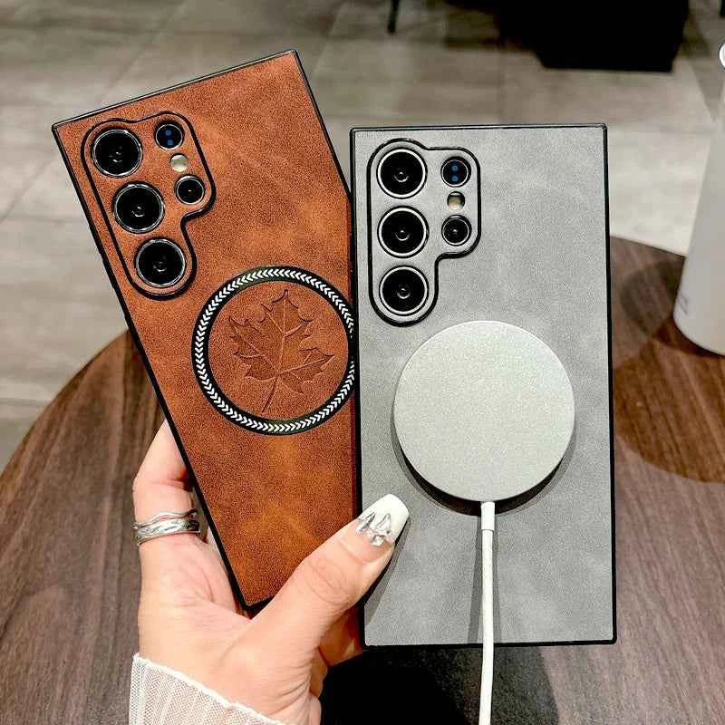 Retro Leather Case For Samsung Galaxy S26 S25 S24 S23 S22 S21 Note 20 Ultra FE Note20 S 26 25 24 S24FE S25FE For Magsafe Cover