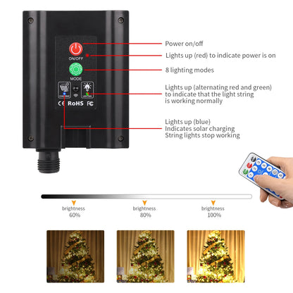 Solar Panel Fast Charge Outdoor String Fairy Light 100M 1000 LED Waterproof Large Lamp Christmas Garden Decor Dabfavshop