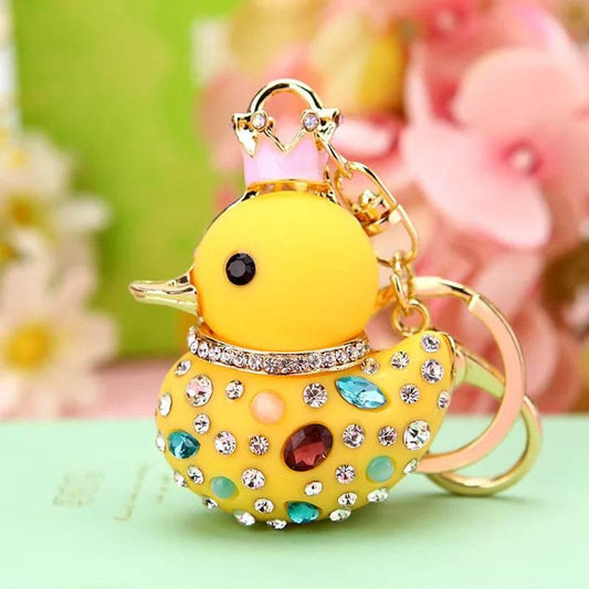 Duck Rhinestone Keychain Charm Pendant - Dabfavshop