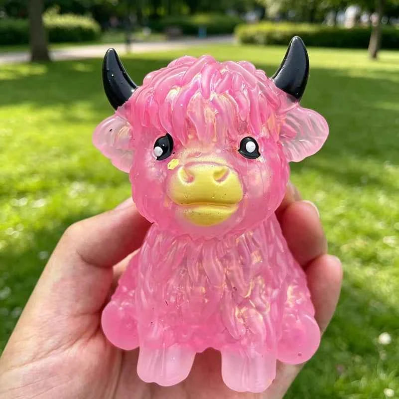 Cute Squishy Glitter Highland Cow Toy