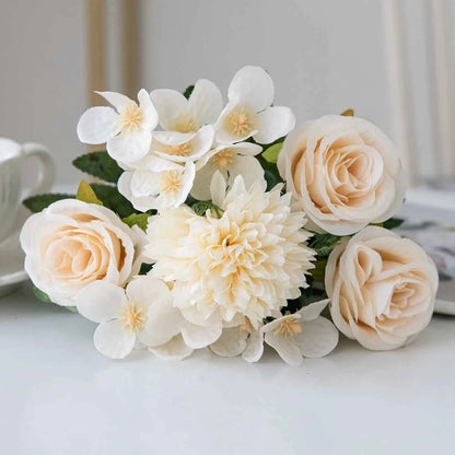 Artificial Flowers Silk Rose Bouquet Fake Plants Decoration Accessories