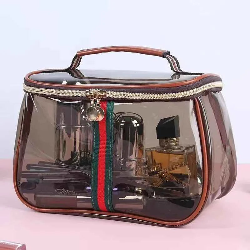 Luxury Sensation Handheld Cosmetic Bag Transparent Large Capacity Waterproof PVC Makeup Bag