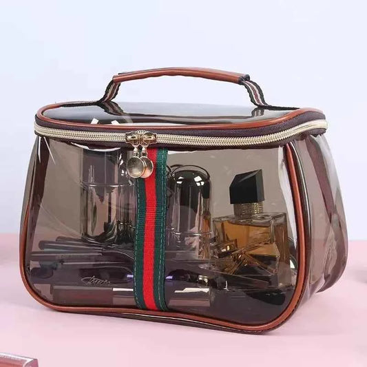 Luxury Sensation Handheld Cosmetic Bag Transparent Large Capacity Waterproof PVC Makeup Bag
