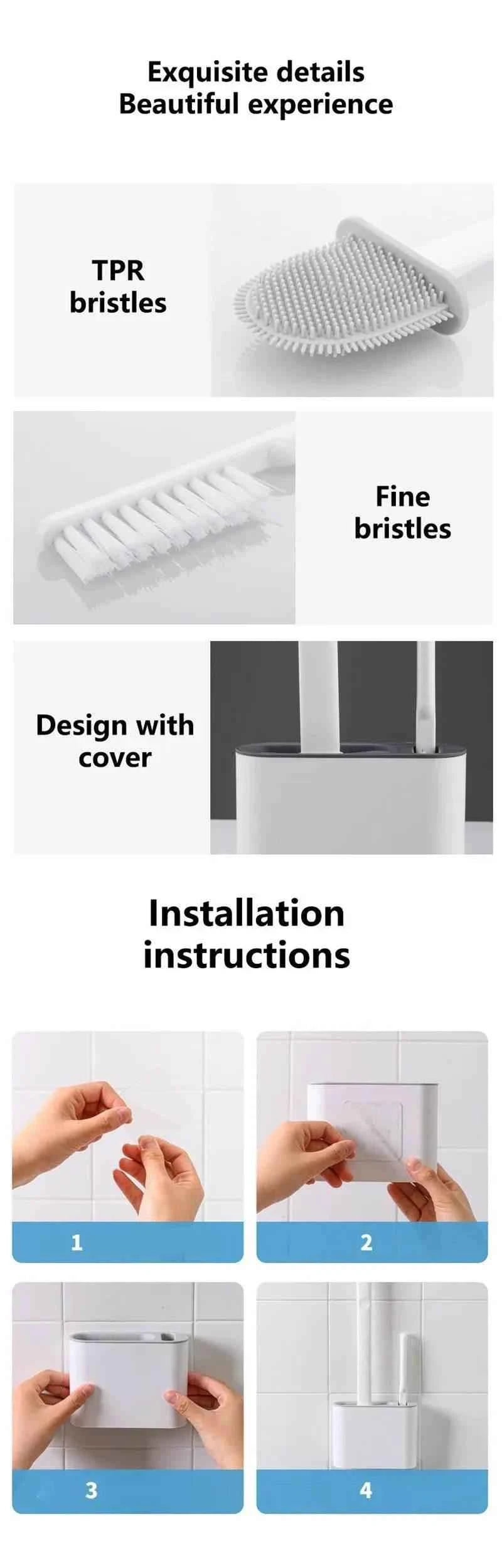 Wall Hanging Toilet Brush With Holder